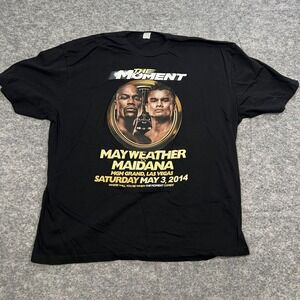 Men's Graphic T-Shirt Mayweather vs Maidana Boxing Match Black Short Sleeve MGM